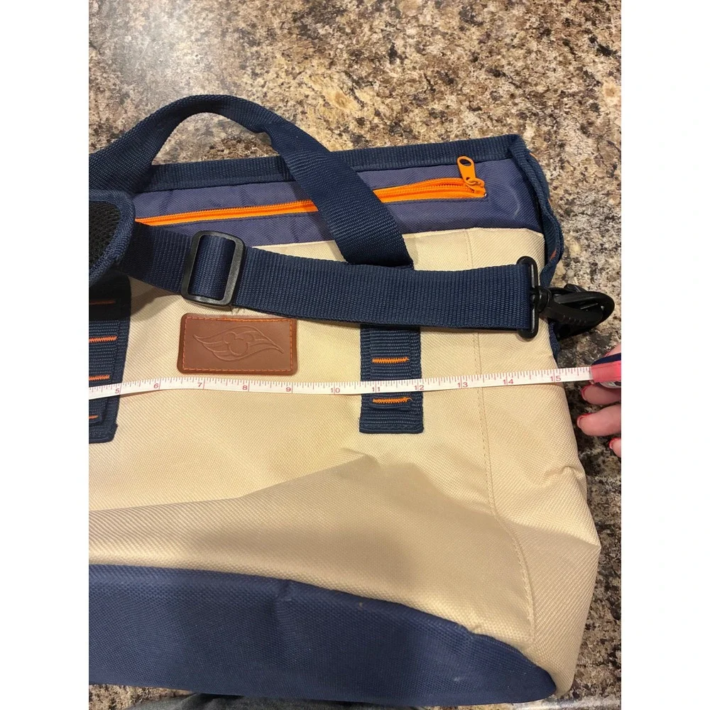 Disney Cruise Line Insulated Cooler Bag Navy Tan Orange Travel Tote Strap